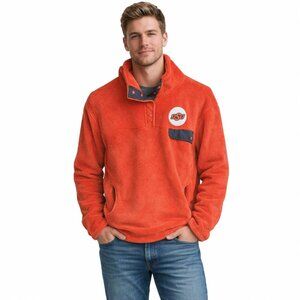Oklahoma State University Fleece Pullover Jacket Men’s XL Orange Snap Collar OSU